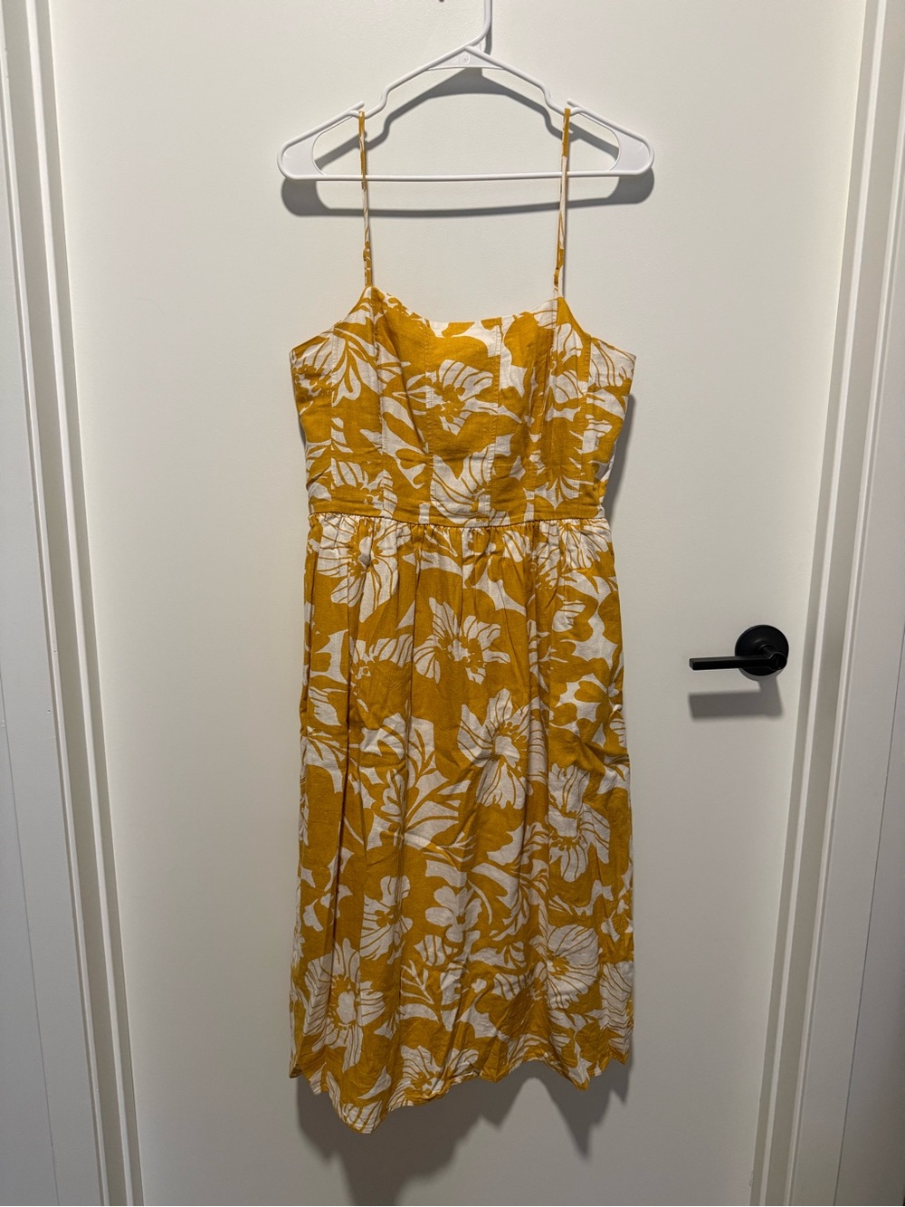 Banana Republic Yellow & White Floral Midi Sundress